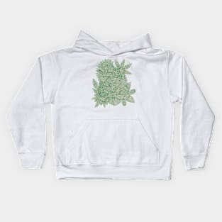 Paisley Mandala Doodle - Green Kids Hoodie